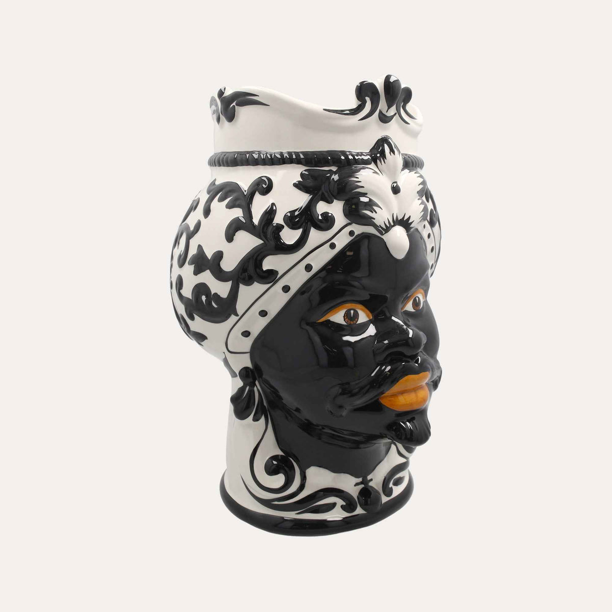 Vaso Testa di Moro Donna Grande in Ceramica – Artigianato Made in Italy h. 47 cm