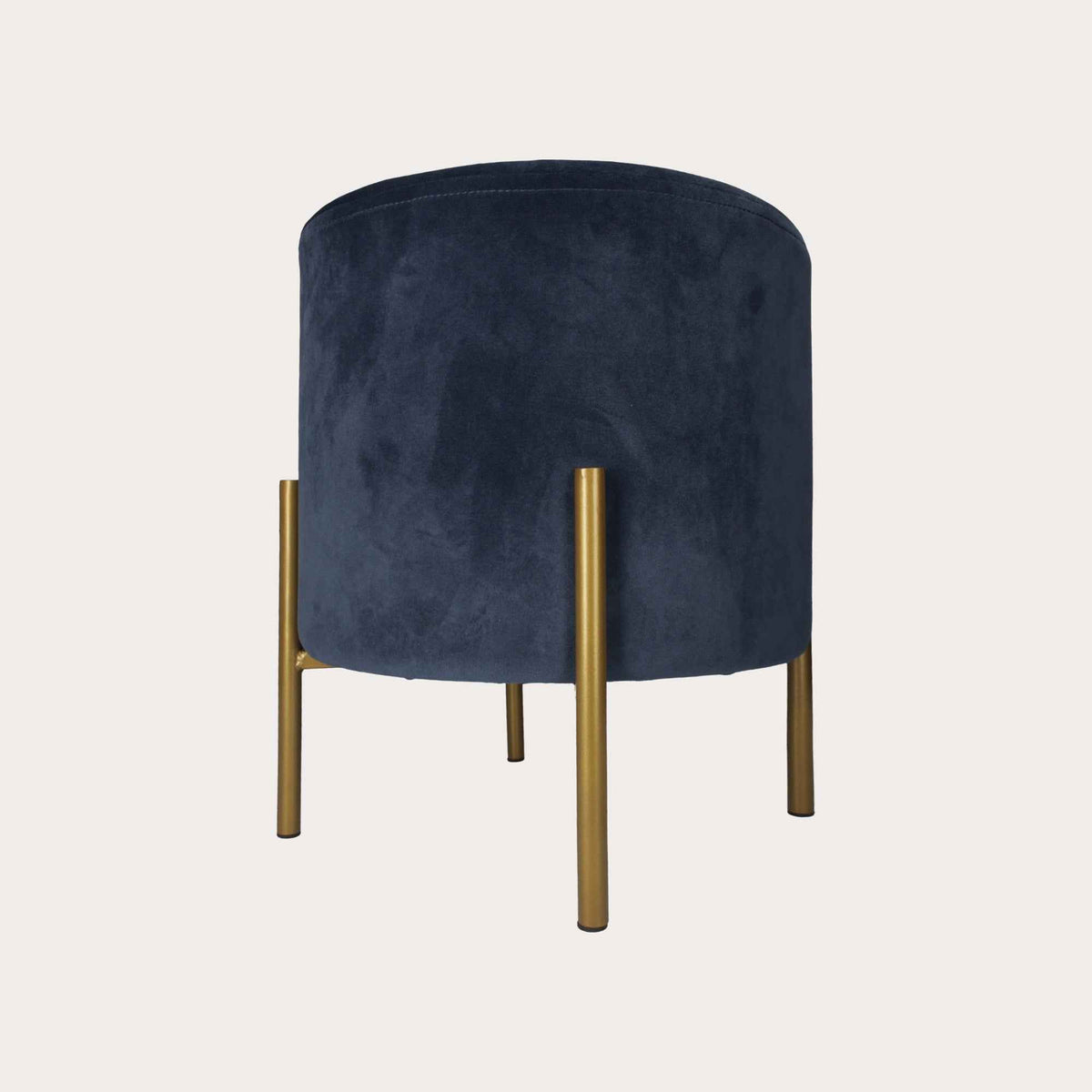 Pouf Rotondo Blu in Velluto
