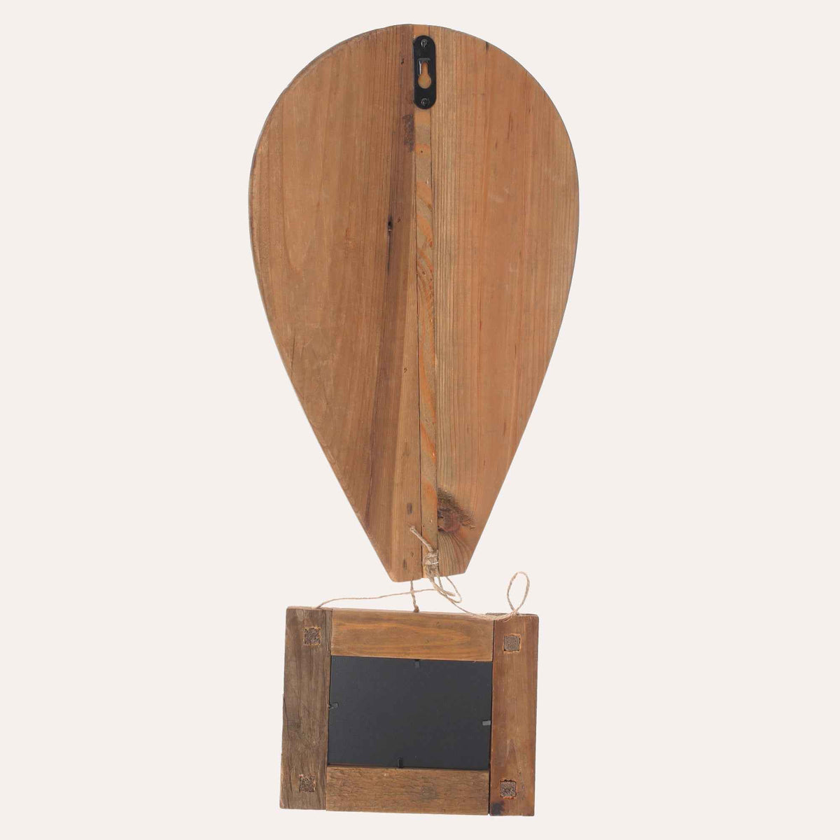 Montgolfière décorative avec cadre photo en bois recyclé