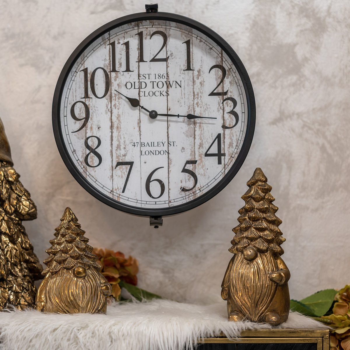 Orologio Girevole Old Town in Ferro Nero Ø.40 cm - KeyHome Store
