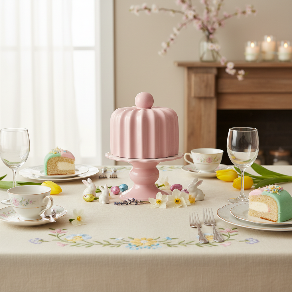 Alzata Torta delle Meraviglie in Ceramica Rosa 24x17 cm - KeyHome Store