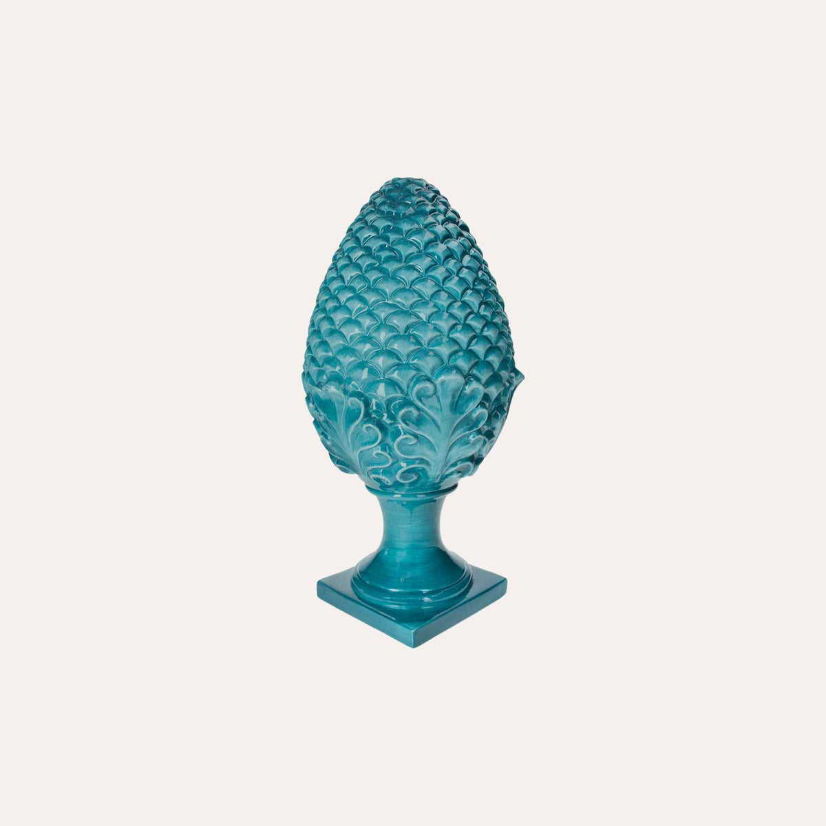 Pigna in Ceramica Petrolio - H. 35cm