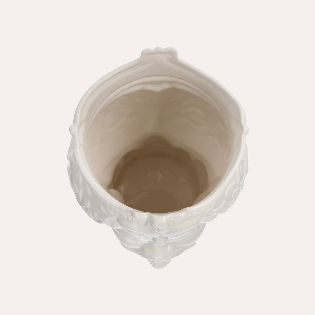 Testa di Moro Man Vase aus glänzend weißer Keramik