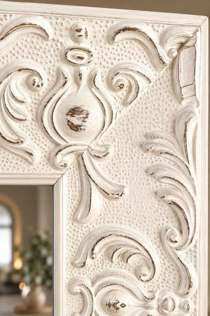 White Wooden Wall Mirror 60x150 cm