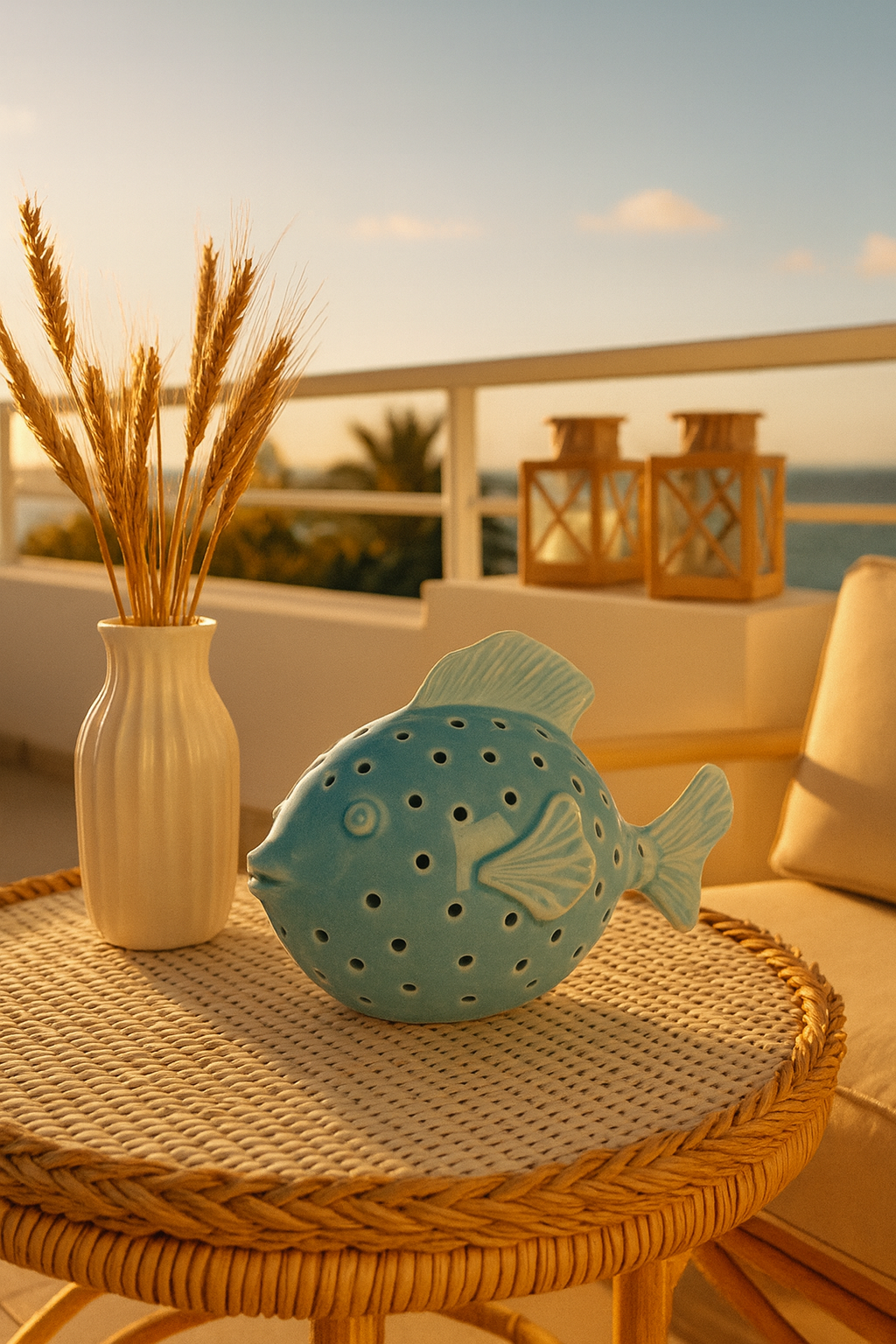 Statuina Pesce Palla con LED