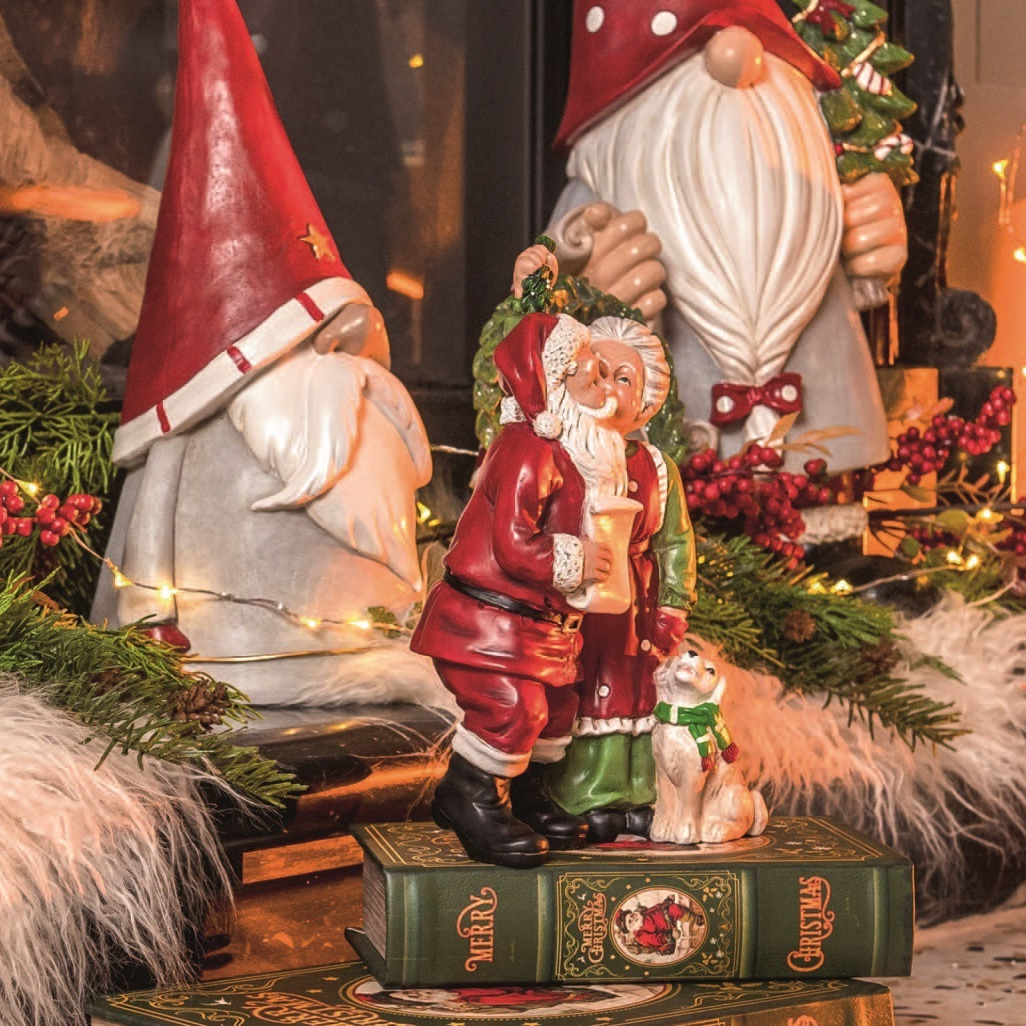 Statuina Babbo e Mamma Natale in Resina H.26 cm - KeyHome Store