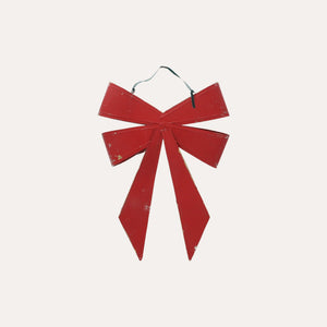Fiocco Natalizio in Latta Rosso e Oro H.50x37 cm - KeyHome Store