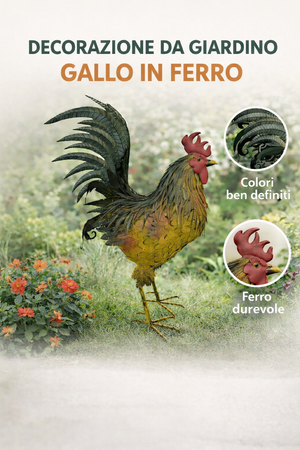 Gallo Gigante in Ferro Colorato H.95 cm - KeyHome Store