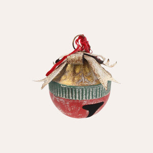 Ghianda Natalizia in Latta Verde e Rossa H.28x33 cm