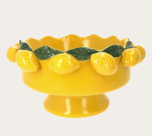 Alzata con Limoni Decorativi in Ceramica 37x29 cm - KeyHome Store