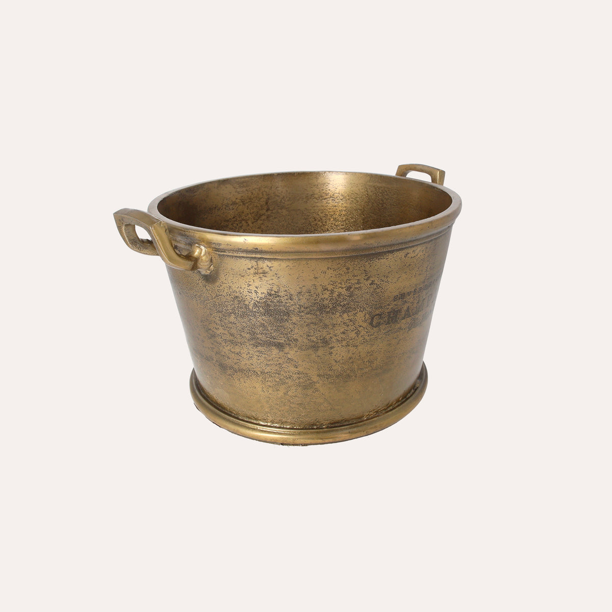 Round Bucket in Golden Metal H 20 x D 38 cm