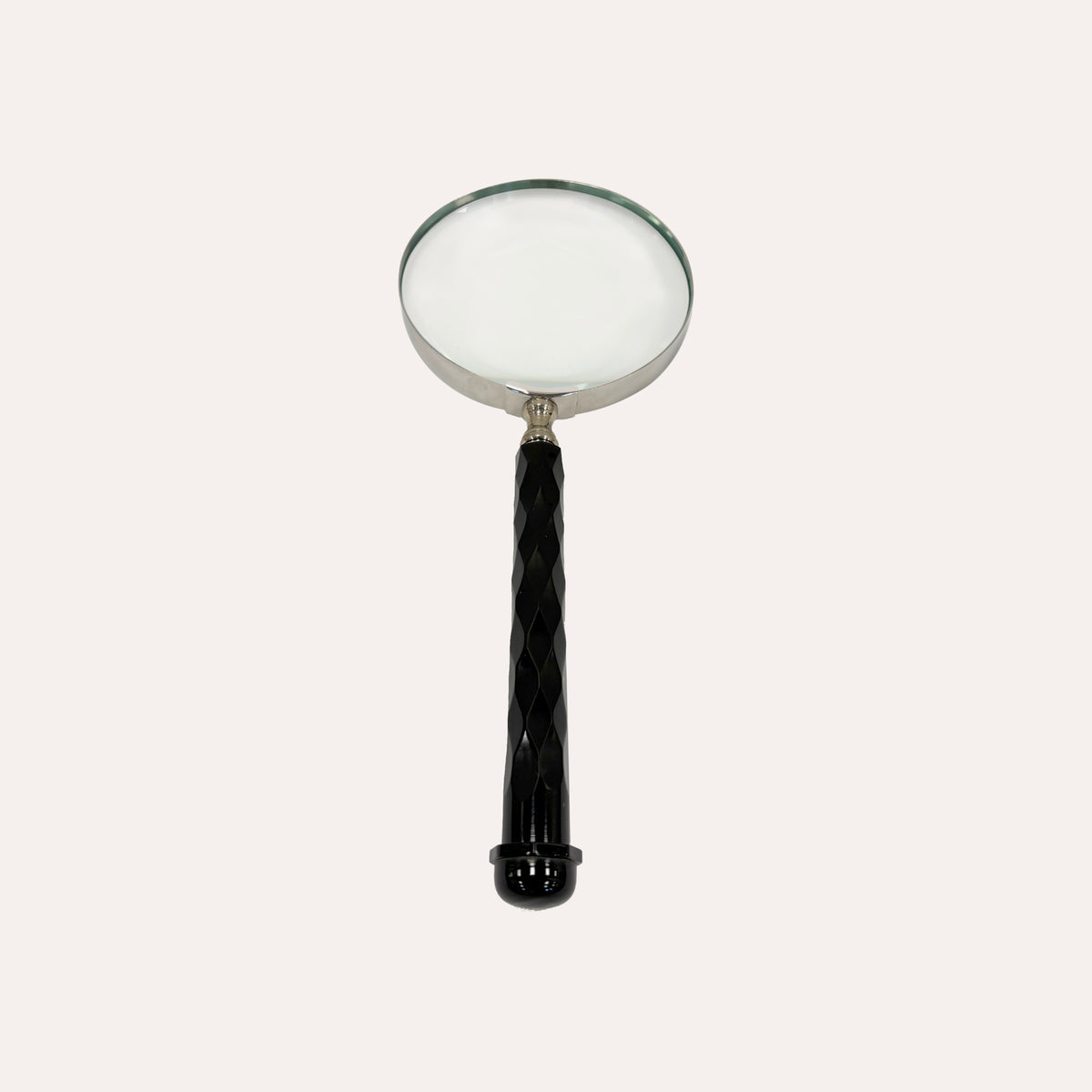 Lente d’ingrandimento stile vintage, con manico nero, 25 x 10 cm