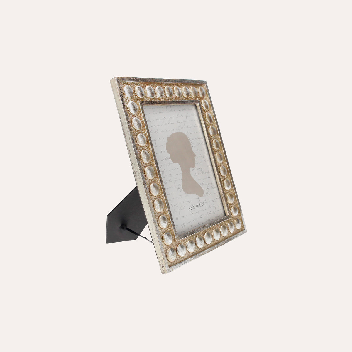 Portafoto Cornice Piccola con Borchie in Argento (21,5x16,5cm)