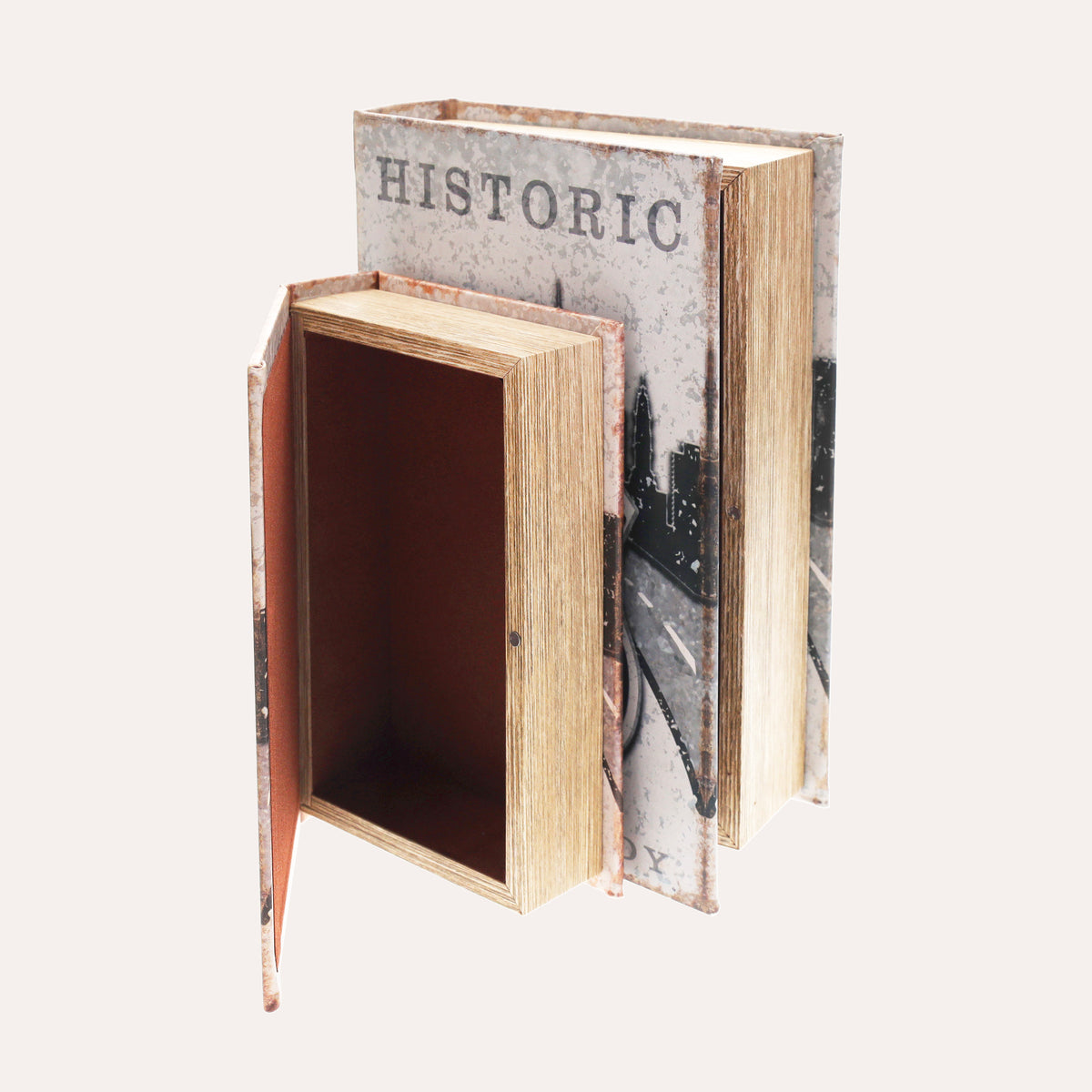 Lot de deux coffrets livres "route 66" en MDF