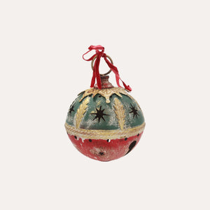 Palla Natalizia in Latta Verde e Rossa H.28x20 cm - KeyHome Store