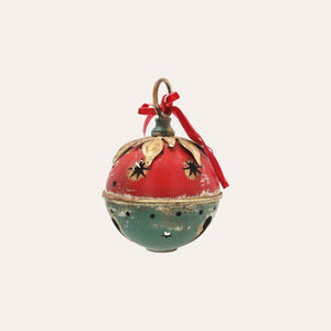 Pallina Natalizia in Latta Rosso e Verde H.23x15 cm