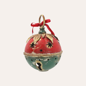 Pallina Natalizia in Latta Rosso e Verde H.23x15 cm