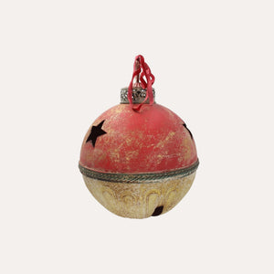 Palla Natalizia in Latta Rossa e Verde H.40x30 cm - KeyHome Store