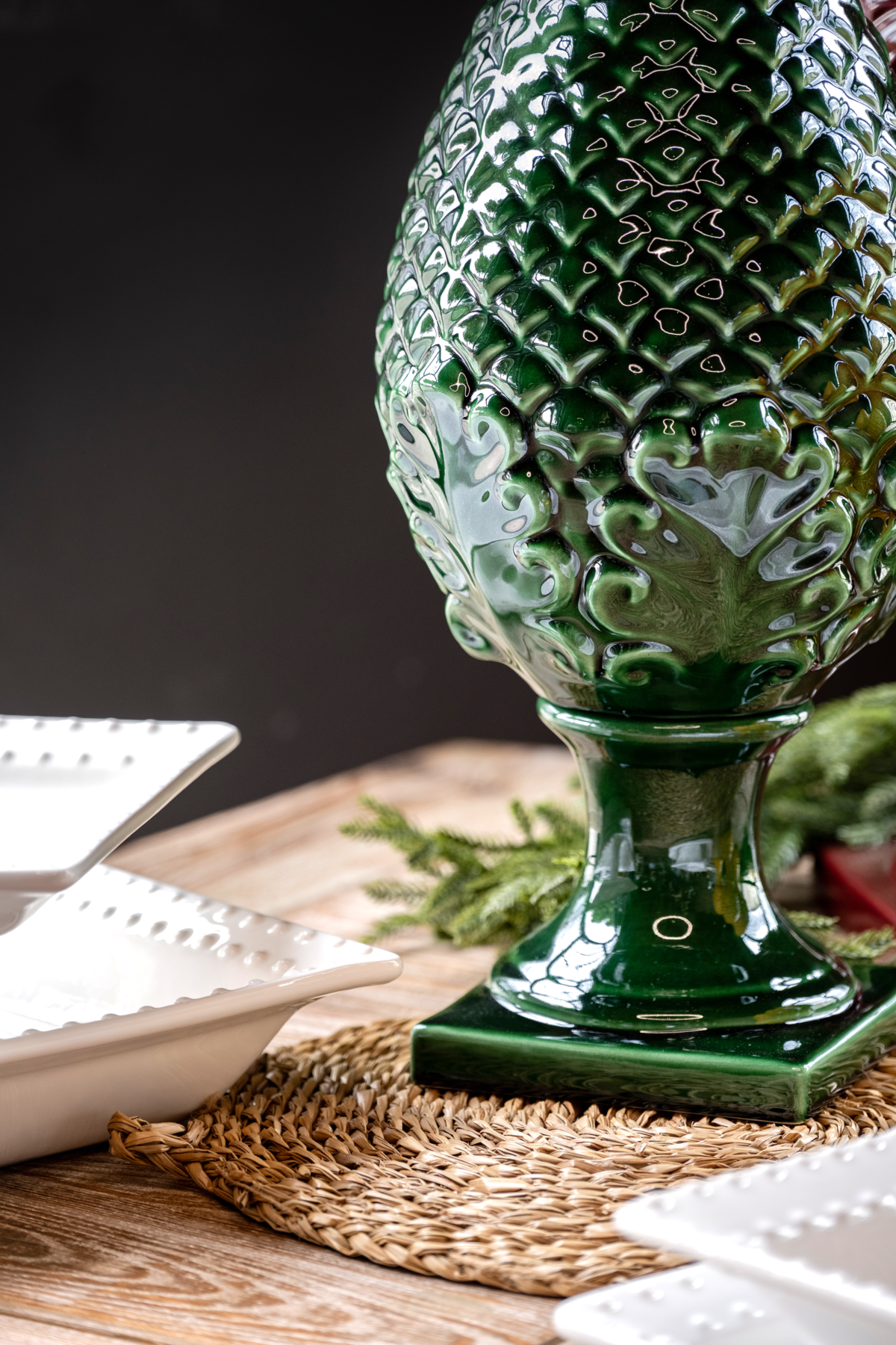 Pigna in Ceramica Verde H. 60cm