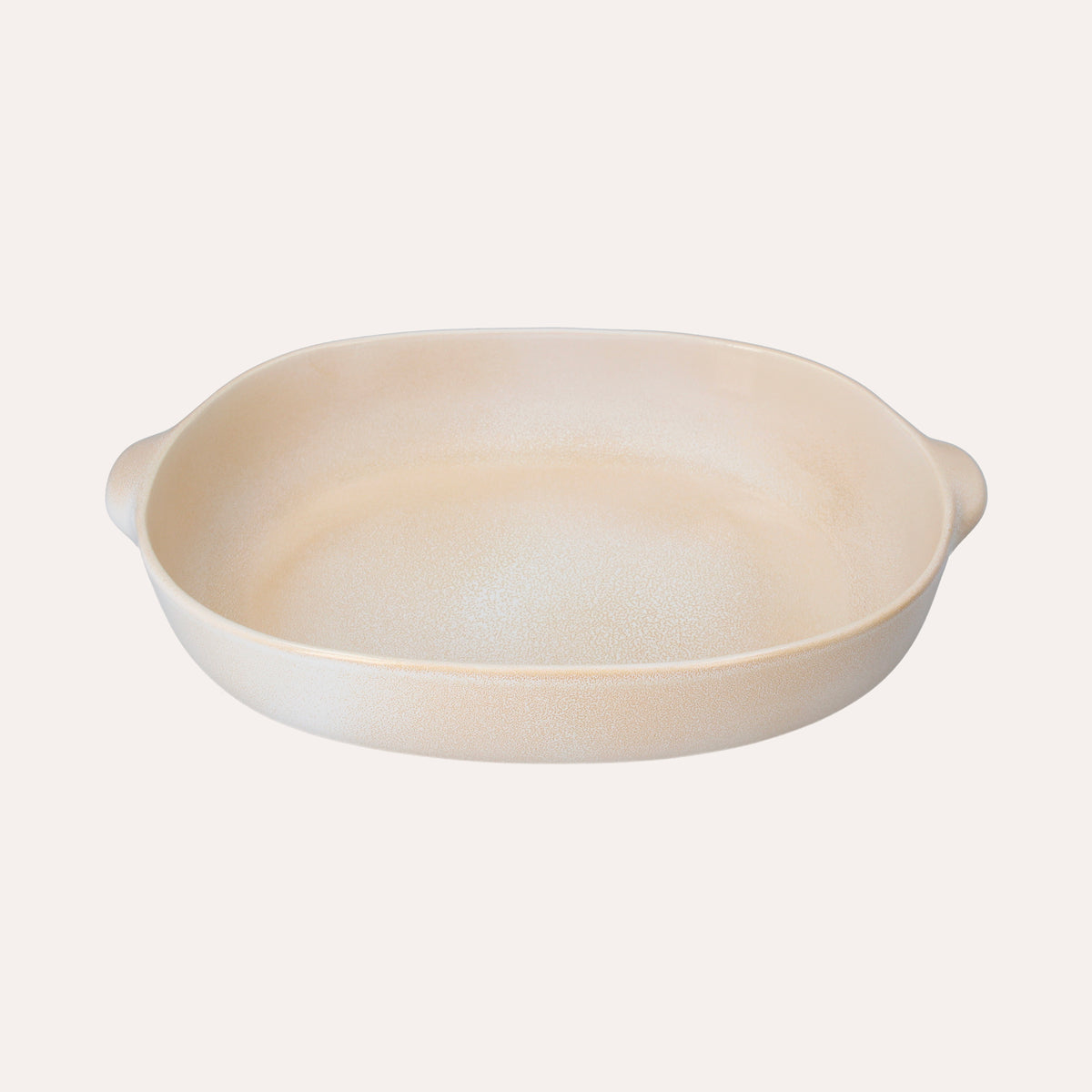 Fuente para horno ovalada de cerámica color marfil, 44 cm
