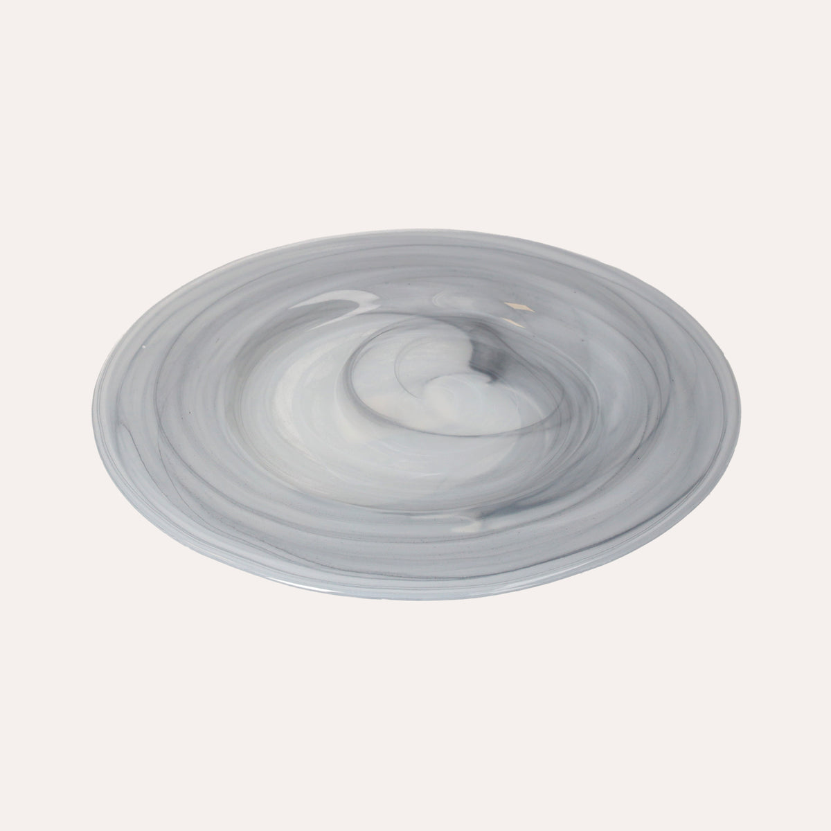 Set mit 6 Speisetellern aus schattiertem grauem Alabaster