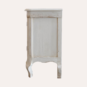 Cassettiera con Dettagli Oro in Legno Bianco 128X38X76 cm - KeyHome Store