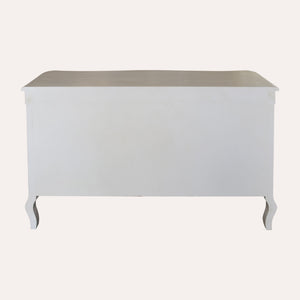 Cassettiera con Dettagli Oro in Legno Bianco 128X38X76 cm - KeyHome Store