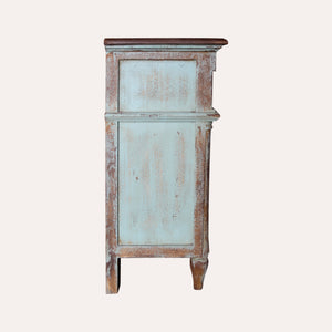 Cassettiera 3 cassetti in Legno Verde Acquamarina 122X38X83 cm - KeyHome Store