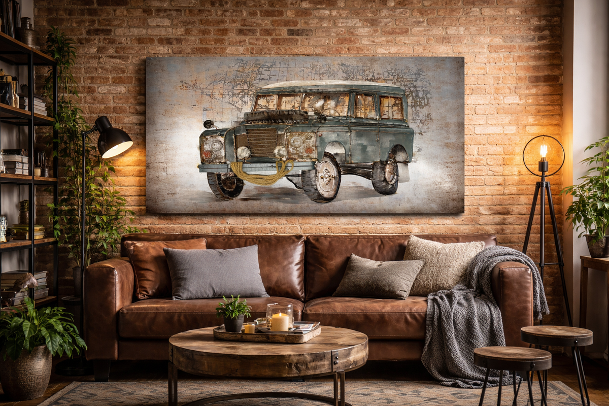 Quadro Macchina in Metallo 120x80x8 cm - KeyHome Store