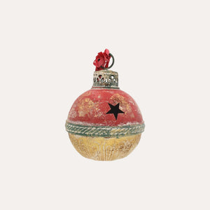 Sonaglio Natalizio in Latta Rosso e Oro H.25x16 cm - KeyHome Store