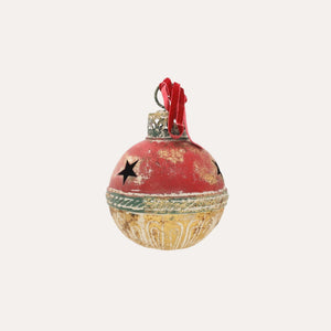 Sonaglio Natalizio in Latta Rosso e Oro H.25x16 cm - KeyHome Store