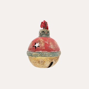 Sonaglio Natalizio in Latta Rosso e Oro H.25x16 cm - KeyHome Store