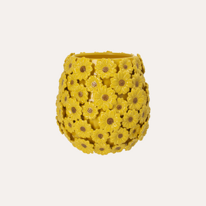 Vaso Margherite in Ceramica Giallo H.28 cm - KeyHome Store