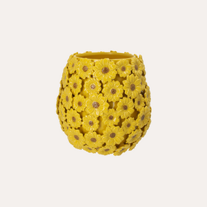 Vaso Margherite in Ceramica Giallo H.28 cm - KeyHome Store