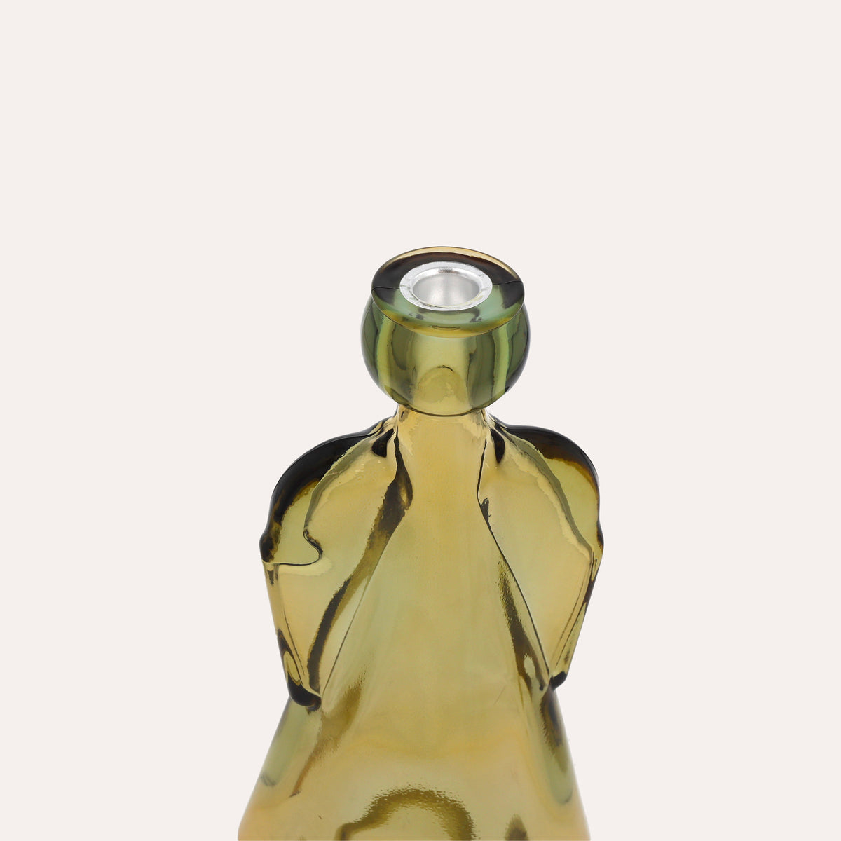 Angelo in Vetro con Porta Candela Giallo (10x8x24cm)