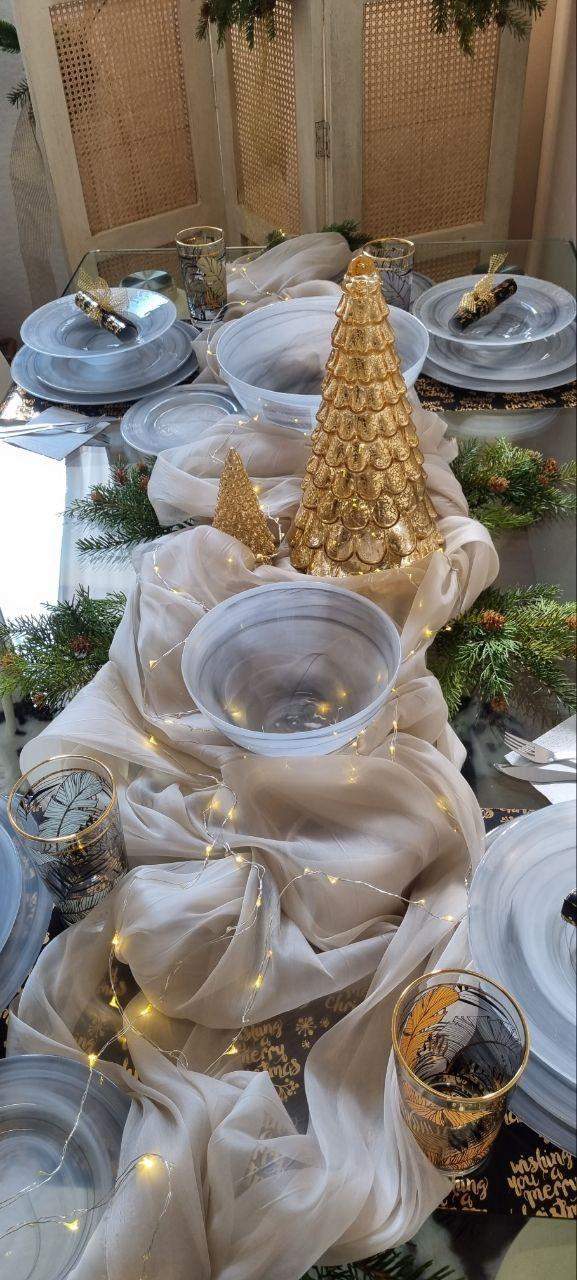 Set di 2 Bowl in Vetro Grigio e Bianco Eleganti