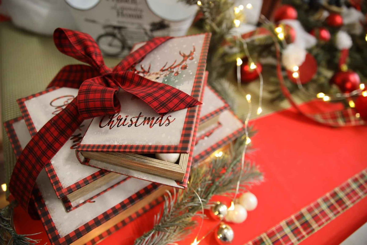Trio of Book Boxes with Reindeers