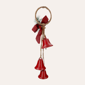 Trio of Red Christmas Bells for Festive Decorations