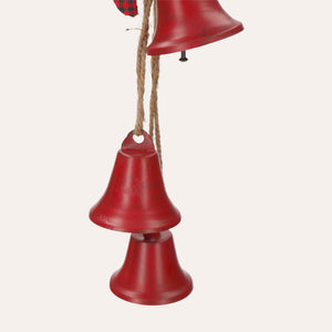 Trio of Red Christmas Bells for Festive Decorations