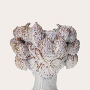 White Artisan Ceramic Testa Vase with Lemons - Home and Garden Furnishings
