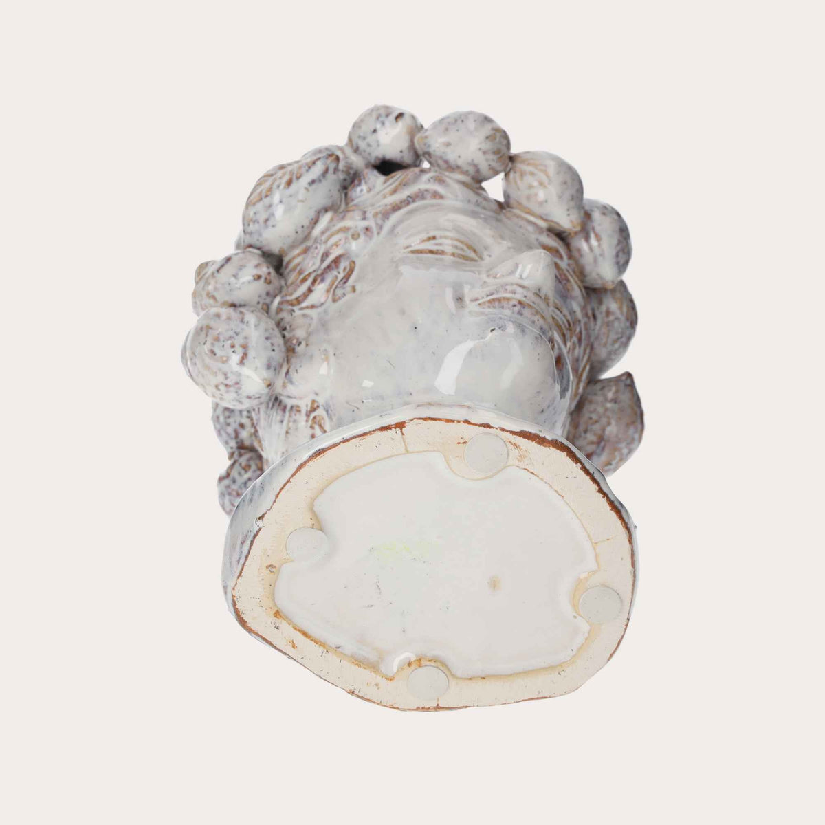 White Artisan Ceramic Testa Vase with Lemons - Home and Garden Furnishings