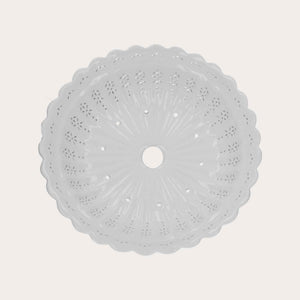 Abat-jour rond 42 cm en céramique blanche perforée