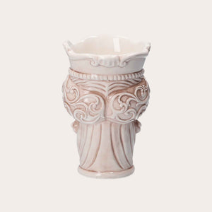 Small Testa di Moro Vase in Beige and Black Ceramic – Made in Italy craftsmanship