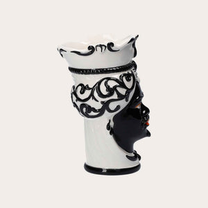 Testa di Moro Man Vase in Black Ceramic – Handcrafted Decorative Vase