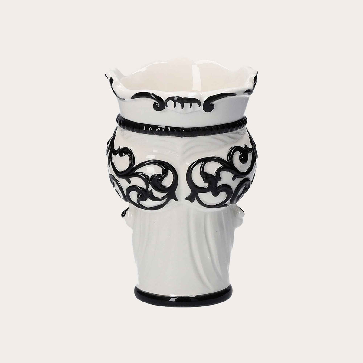 Testa di Moro Man Vase in Black Ceramic – Handcrafted Decorative Vase