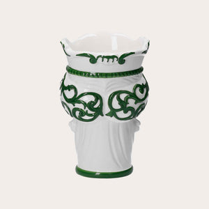 Vaso Testa di Moro Piccolo in Ceramica Verde