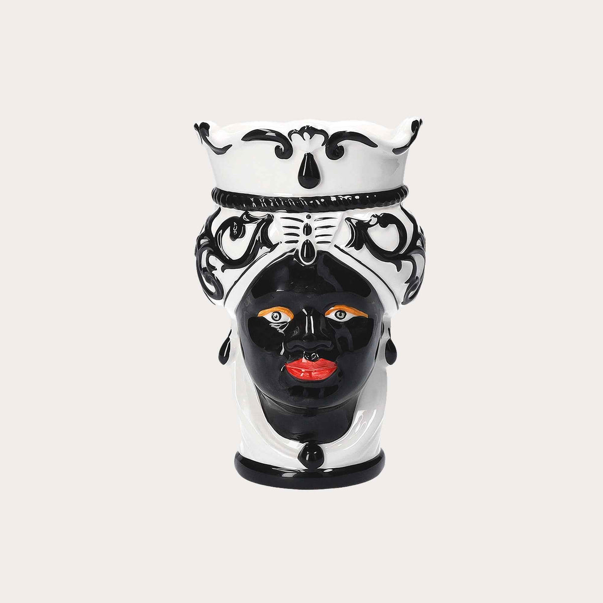 Small Testa di Moro Vase in Black Ceramic – Made in Italy Craftsmanship h. 20cm