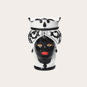 Small Testa di Moro Vase in Black Ceramic – Made in Italy Craftsmanship h. 20cm