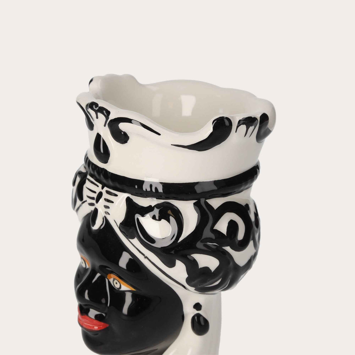 Small Testa di Moro Vase in Black Ceramic – Made in Italy Craftsmanship h. 20cm