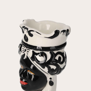 Small Testa di Moro Vase in Black Ceramic – Made in Italy Craftsmanship h. 20cm